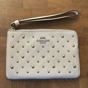 Coach wristlet gold studs